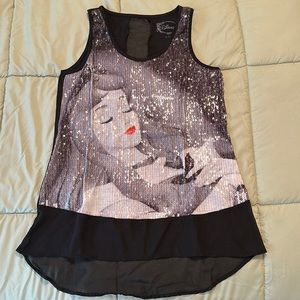 Hop Topic Sleeping Beaty sequin tank size small